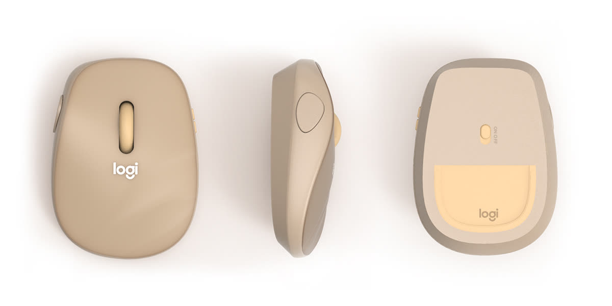 Top, side and underside views of the sand-coloured mouse