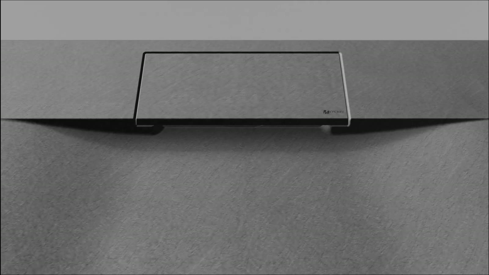 Macro detail of the shower tray edge and drain cover